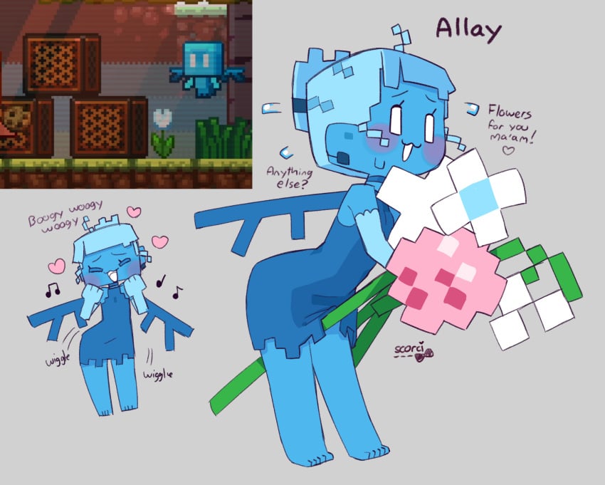 allay_(minecraft) block_head blocky_anatomy blocky_body cube cube_body cube_head cubic_anatomy cubic_body cubic_breasts fairy female humanized minecraft minecraft_mob mob polygonal scorci square_(anatomy) square_anatomy square_body square_head