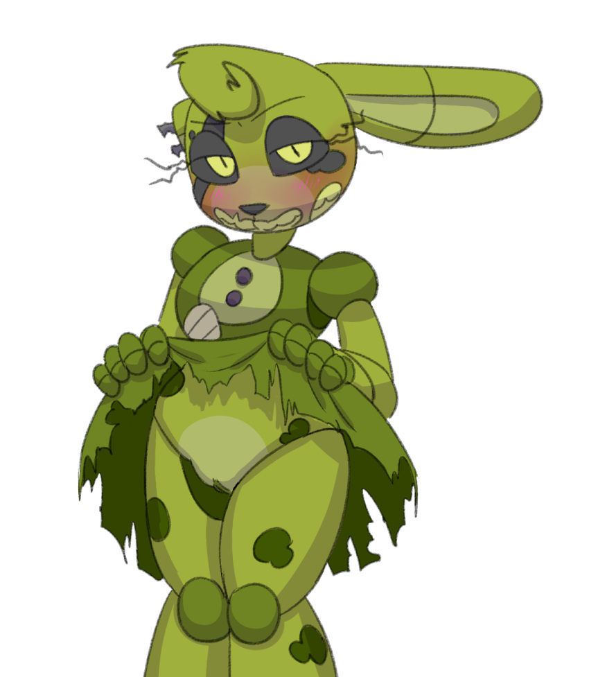 animatronic female five_nights_at_freddy's flashing looking_at_viewer machine pussy rabbit robot rule_63 solo spring_bonnie spring_bonnie_(fnaf) springtrap springtrap_(fnaf) unnecessaryfansmut