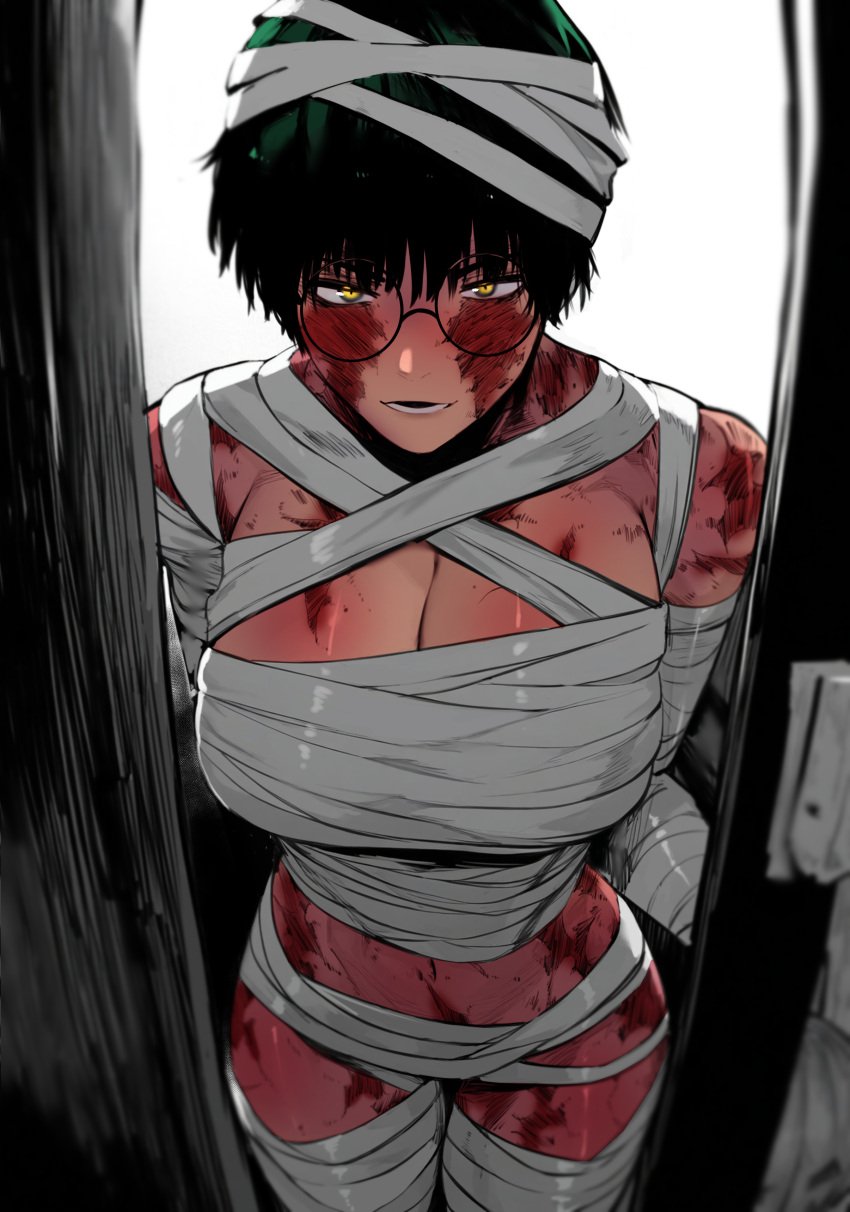 2d 2d_(artwork) bandage bandages burn_scar color color_edit colored doorway halloween_costume in_doorway jujutsu_kaisen masoq095 scars tagme wraps zenin_maki