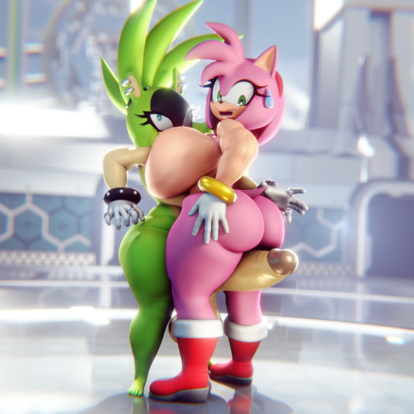 1dickgirl 1girls 3d amy_rose big_ass big_breasts big_penis boots dick_between_thighs dickgirl/female exposed_torso female footwear furry futanari futanari/female gloves gynomorph gynomorph/female handwear sega sonic_(series) sonic_the_hedgehog_(idw) sonic_the_hedgehog_(series) surge_the_tenrec voluptuous voluptuous_dickgirl voluptuous_female voluptuous_futanari vulkyasha