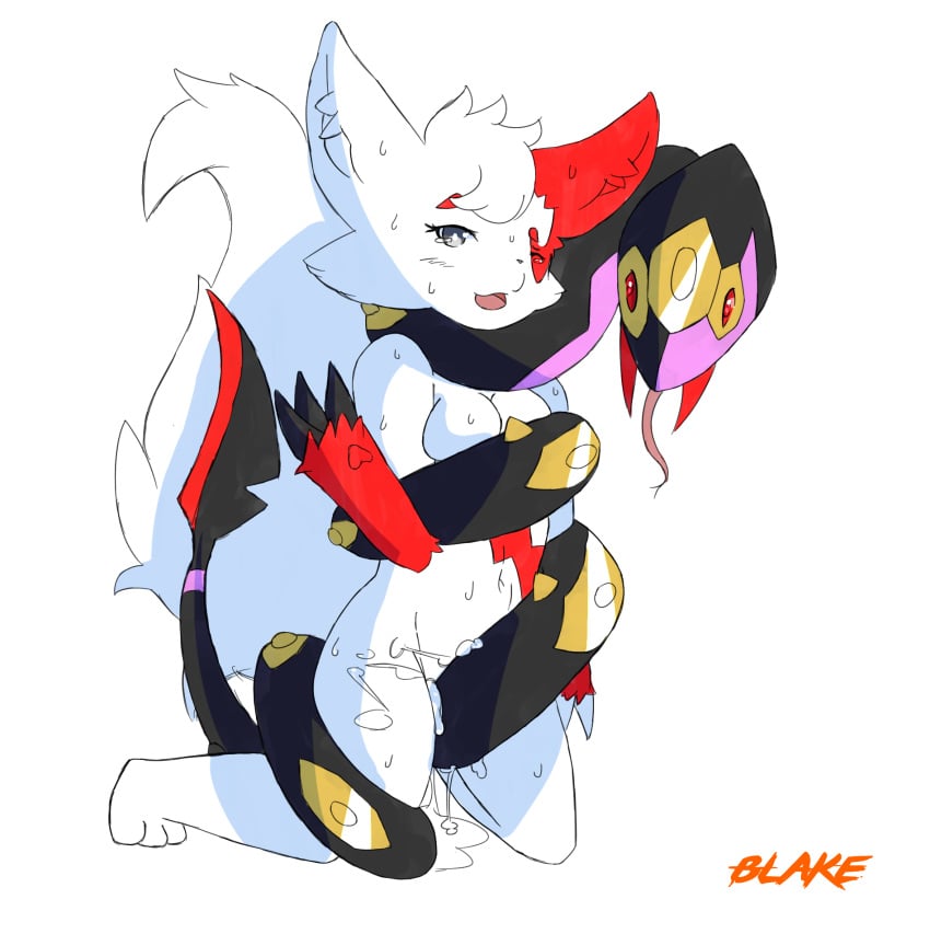 anthro blaketheflareon breasts coiling cum duo fangs female fur hi_res jaida_the_zangoose male mammal nintendo pawpads pokemon pokemon_(species) scale scalie semi-anthro seviper sex straight sweat video_games zangoose