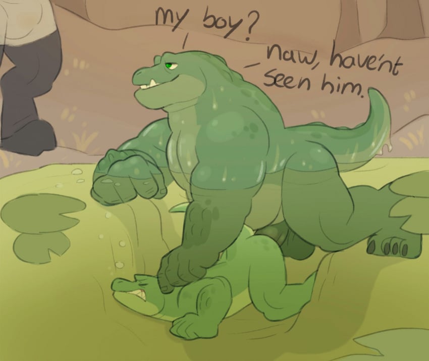 2019 anal anal_sex anthro anthro_on_anthro bad_parenting balls bara big_arms big_ass big_balls big_legs big_pecs big_penis boner bunbunny_(artist) crocodile crocodilian dialogue domination duo_focus english_text erection fat_cock father father_and_son forced furry gay green_eyes group incest lies lily_pad male male_domination male_only male_penetrated male_penetrating mature_male muscle_gut muscular muscular_arms muscular_ass muscular_legs muscular_male nude parent penetration plant rape reptile scalie sex size_difference smallsrabbit son stealth_sex submissive_male text underwater underwater_sex water yaoi