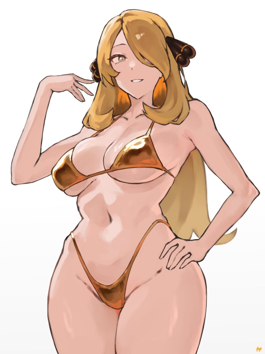 1girls adult adult_female bare_arms bare_belly bare_chest bare_hands bare_hips bare_legs bare_midriff bare_navel bare_shoulders bare_skin bare_thighs belly belly_button bewitching_thighs big_breasts bikini bikini_bottom bikini_only bikini_top blonde_eyebrows blonde_female blonde_hair blonde_hair_female breasts busty busty_female busty_girl child_bearing_hips collarbone curvaceous curvaceous_body curvaceous_female curvaceous_figure curvaceous_hips curvaceous_thighs curvy curvy_body curvy_female curvy_figure curvy_hips curvy_thighs cynthia_(pokemon) elbows exposed_arms exposed_belly exposed_chest exposed_hips exposed_legs exposed_midriff exposed_navel exposed_shoulders exposed_skin exposed_thighs female female_focus female_only fertile_hips fingers fukuya_art groin hair_ornament hair_ornaments hair_over_one_eye halterneck hand_on_hip hand_on_own_hip hand_on_own_waist hand_on_waist high_resolution highres hourglass_figure large_breasts lean_figure long_hair looking_at_viewer mature mature_female midriff narrow_waist navel parted_bangs plump_breasts pokemon shoulders simple_background slender_body slender_waist slim_waist smile smiley_face smiling smiling_at_viewer solo standing string_bikini swimsuit swimwear thick_thighs thighs thong_bikini underboob upper_body white_background wide_hips yellow_eyes yellow_eyes_female