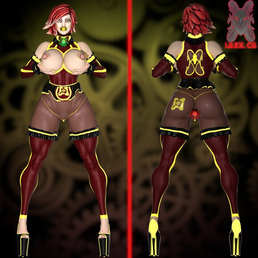 big_ass big_breasts body_modification bodysuit borderlands corruption drone dronification ibex-cg lilith_(borderlands) mind_break mind_control mymaid_(ibex) transformation
