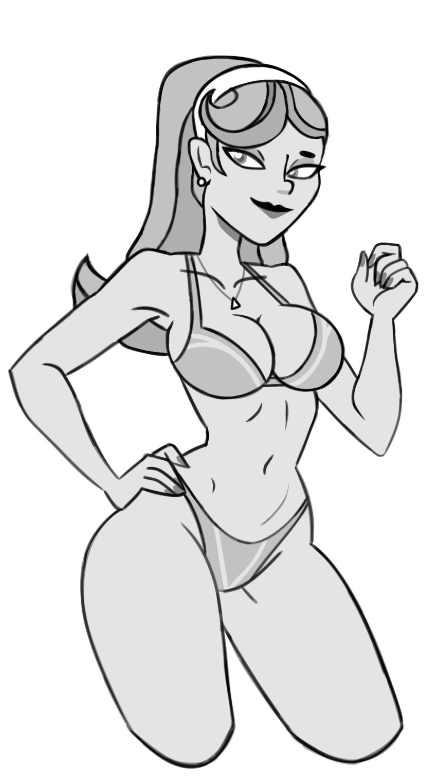 beatriz_lim_tan bikini bikini_bottom bikini_top exotic_escapade fingernails hairband long_hair sketch solo swimming_trunks swimsuit swimwear tanned tanned_female tanned_skin that_dan_guy