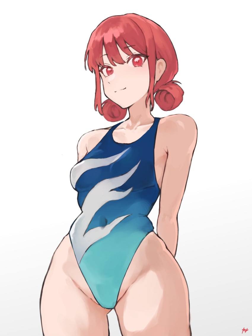 1girls ao_no_hako bare_arms bare_hips bare_legs bare_shoulders bare_skin bare_thighs belly_button bikini blue_bikini blue_one-piece_swimsuit blue_swimsuit blue_swimwear breasts chono_hina closed_mouth_smile collarbone curvaceous curvaceous_body curvaceous_female curvaceous_figure curvaceous_hips curvaceous_teen curvy curvy_body curvy_female curvy_figure curvy_hips curvy_teen exposed_arms exposed_hips exposed_legs exposed_shoulders exposed_skin exposed_thighs eyebrows_visible_through_hair female female_focus female_only fukuya_art groin hair_bun high_resolution high_school_student highres hourglass_figure lean_figure looking_at_viewer narrow_waist navel one-piece_swimsuit pink_eyebrows pink_eyes pink_eyes_female pink_hair pink_hair_female school_girl short_hair shoulders simple_background slender_body slender_waist slim_waist small_breasts smile smiley_face smiling smiling_at_viewer smirk solo standing swimsuit swimwear teen_girl teenage_girl teenager thick_thighs thigh_gap thighs twin_buns upper_body white_background wide_hips young_female young_woman