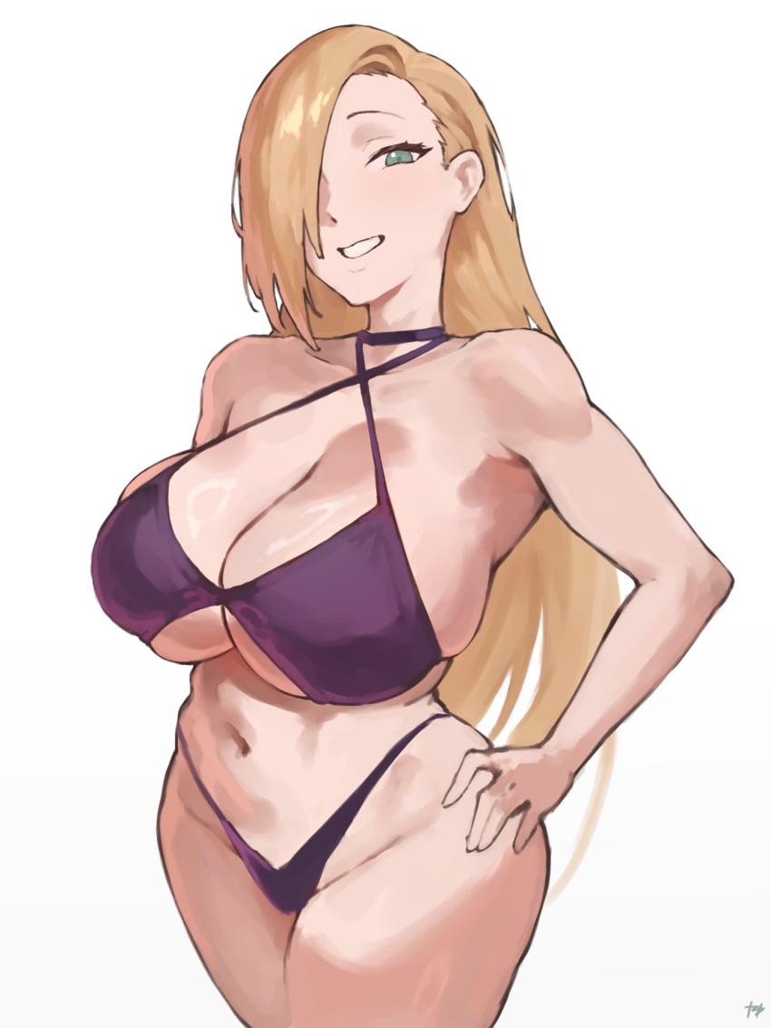 1girls adult adult_female bare_armpits bare_arms bare_belly bare_chest bare_hands bare_hips bare_legs bare_midriff bare_navel bare_shoulders bare_skin bare_thighs belly belly_button big_breasts bikini bikini_bottom bikini_only bikini_top blonde_eyebrows blonde_female blonde_hair blonde_hair blonde_hair_female breasts busty busty_female busty_girl cleavage collarbone curvaceous curvaceous_body curvaceous_female curvaceous_figure curvaceous_hips curvy curvy_body curvy_female curvy_figure curvy_hips elbows exposed_armpits exposed_arms exposed_belly exposed_chest exposed_hips exposed_legs exposed_midriff exposed_navel exposed_shoulders exposed_skin exposed_thighs female female_focus female_only fingers fukuya_art green_eyes green_eyes_female groin hair_over_one_eye halterneck high_resolution highres hourglass_figure huge_breasts ino_yamanaka large_breasts lean_figure long_hair looking_at_viewer mature mature_female midriff narrow_waist naruto naruto_(series) navel parted_bangs parted_lips plump_breasts purple_bikini purple_bikini_bottom purple_bikini_top purple_string_bikini purple_swimsuit purple_swimwear shoulders simple_background slender_body slender_waist slim_waist smile smiley_face smiling smiling_at_viewer solo standing string_bikini swimsuit swimwear thick_thighs thighs upper_body white_background wide_hips