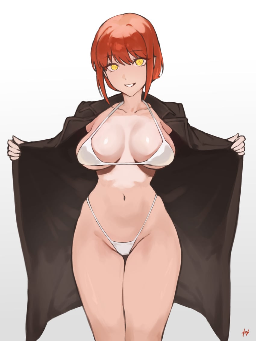 1girls adult adult_female bare_belly bare_chest bare_hands bare_hips bare_legs bare_midriff bare_navel bare_skin bare_thighs belly belly_button bewitching_thighs big_breasts bikini bikini_bottom bikini_top braid braided_hair braided_ponytail breasts busty busty_female chainsaw_man child_bearing_hips coat collarbone curvaceous curvaceous_body curvaceous_female curvaceous_figure curvaceous_hips curvy curvy_body curvy_female curvy_figure curvy_hips exposed_belly exposed_chest exposed_hips exposed_legs exposed_midriff exposed_navel exposed_skin exposed_thighs exposing exposing_breasts exposing_chest exposing_self eyebrows_visible_through_hair female female_focus female_only fertile_hips fingers fukuya_art groin halterneck high_resolution highres hourglass_figure large_breasts lean_figure legs_closed legs_together long_hair looking_at_viewer makima_(chainsaw_man) mature mature_female midriff narrow_waist navel open_coat plump_breasts ponytail red_hair red_hair_female ring_eyes shoulders showing_breasts showing_chest sidelocks simple_background slender_body slender_waist slim_waist smile smiley_face smiling smiling_at_viewer solo standing string_bikini swimsuit swimwear thick_thighs thighs thong_bikini upper_body white_background white_bikini white_bikini_bottom white_bikini_top white_string_bikini white_swimsuit white_swimwear wide_hips yellow_eyes yellow_eyes_female