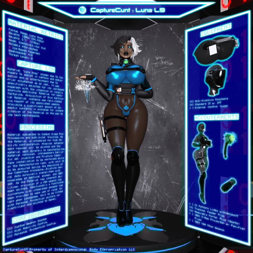big_ass big_breasts body_modification bodysuit capturecunt_(ibex) corruption drone dronification ibex-cg luna_snow luna_snow_(marvel_rivals) marvel marvel_comics marvel_rivals mind_break mind_control transformation