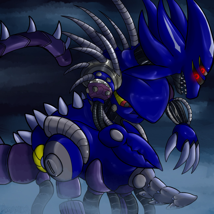 1boy amanda_(artist) anthro claws erection knot machine male male_only metal_madness metal_sonic penis robot solo sonic_(series) sonic_heroes tail talons