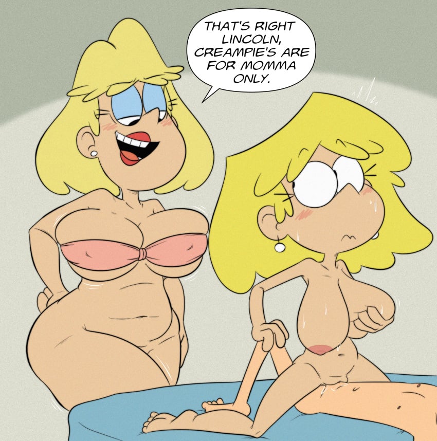 1boy 2girls artist_request caught caught_in_the_act enjoying_incest incest lincoln_loud lori_loud nickelodeon nude rita_loud surprised the_loud_house