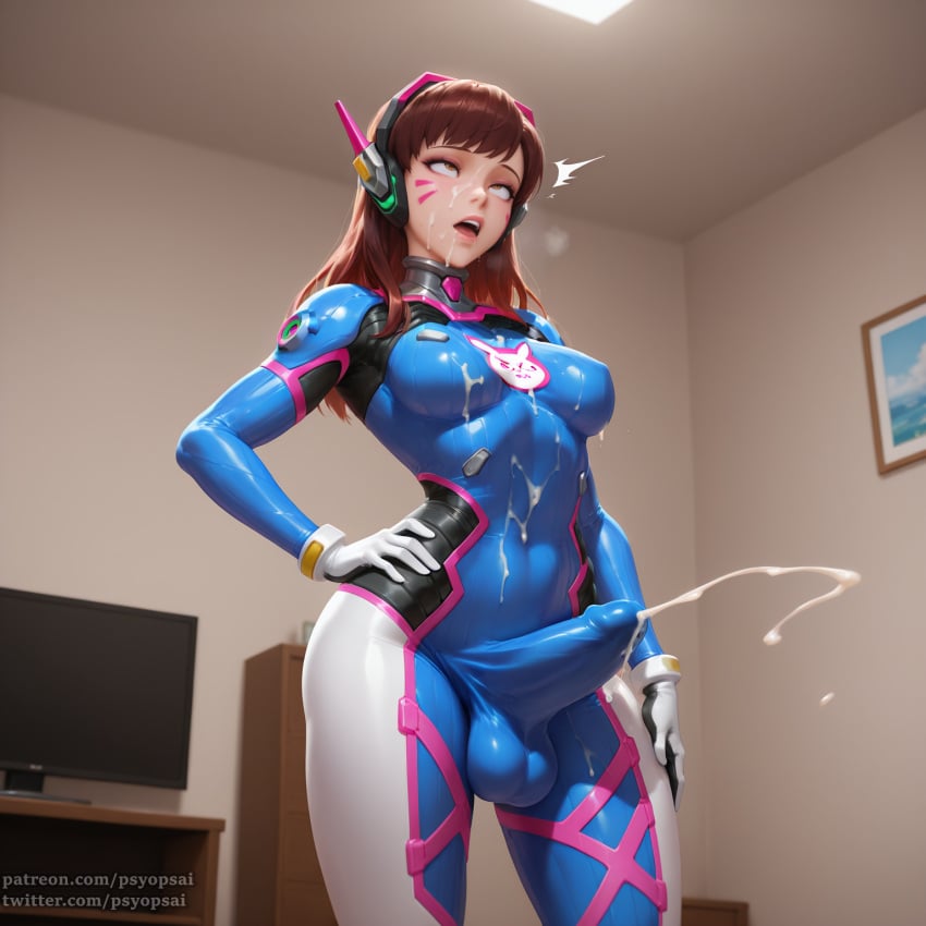 1futa ahe_gao ai_generated artist_name bulge close-up clothed clothing colored cum d.va digital_media_(artwork) erection from_below front_view futa_only futanari legs long_hair overwatch penis penis_bulge psyopsai solo solo_focus thighs tight_clothing tight_fit uncensored watermark