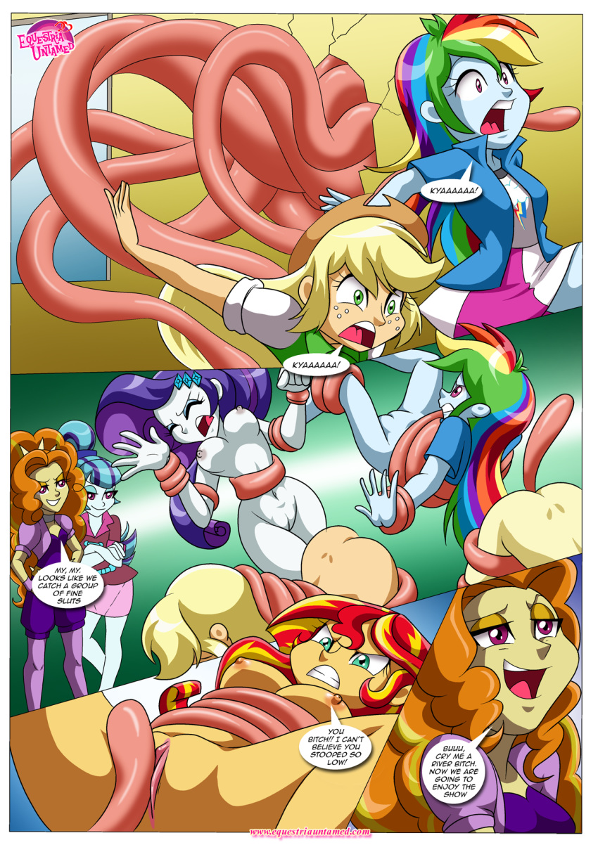 6girls adagio_dazzle applejack_(eg) applejack_(mlp) comic comic_page equestria_girls equestria_untamed fluttershy_(eg) fluttershy_(mlp) friendship_is_magic imminent_rape imminent_sex my_little_pony page_9 rainbow_dash_(eg) rainbow_dash_(mlp) rainbow_rocks rarity_(eg) rarity_(mlp) smooth_skin sonata_dusk sunset_shimmer tentacle tentacle_rape tentacle_restraint tentacle_sex tentacles the_dazzlings_revenge