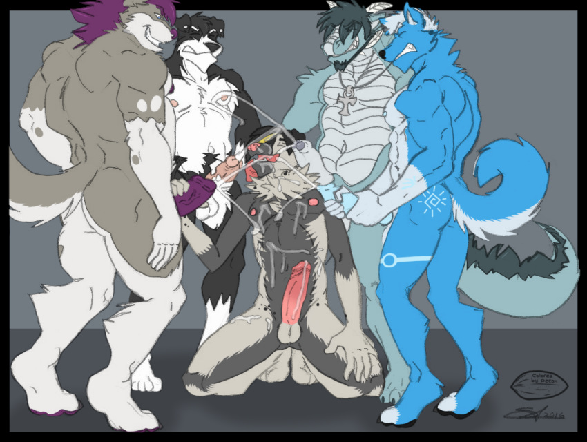 anthro balls canine cum cumshot dragon fur group humanoid_penis male mammal masturbation nude orgasm penis scalie snoop_(character) snoopjay2 yaoi