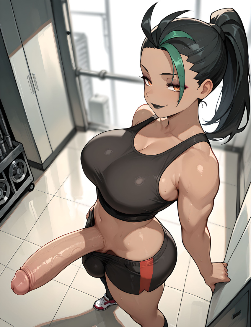 ai_generated dark-skinned_futa futanari grapesss intersex nemona_(pokemon) pokemon