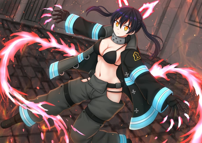 1girls 2d 2d_(artwork) 2d_artwork bare_belly bare_chest bare_hips bare_midriff bare_navel bare_skin belly belly_button bikini bikini_bottom bikini_top black-haired_female black_bikini black_bikini_bottom black_bikini_top black_coat black_hair black_jacket black_swimsuit black_swimwear breasts busty busty_female busty_girl busty_teen cleavage coat collarbone digital digital_art digital_drawing digital_drawing_(artwork) digital_media digital_media_(artwork) en'en_no_shouboutai enen_no_shouboutai exposed_belly exposed_chest exposed_hips exposed_midriff exposed_navel exposed_skin female female_focus female_only fingers fire fire_ears fire_force fire_tail firefighter firefighter_coat firefighter_helmet firefighter_jacket firefighter_uniform flames full_body groin hair_between_eyes halterneck high_resolution highres hourglass_figure indoor indoors jacket kazenokaze kotatsu_tamaki large_breasts lean_figure long_hair looking_at_viewer midriff narrow_waist navel neck_guard open_coat open_jacket orange-eyed_female orange_eyes pyrokinesis serious serious_face serious_look slender_body slender_waist slim_waist solo string_bikini swimsuit swimwear teen_girl teenage_girl teenage_tits teenager thick_thighs thighs twintails twintails_(hairstyle) white_pupils wide_hips young_female young_woman