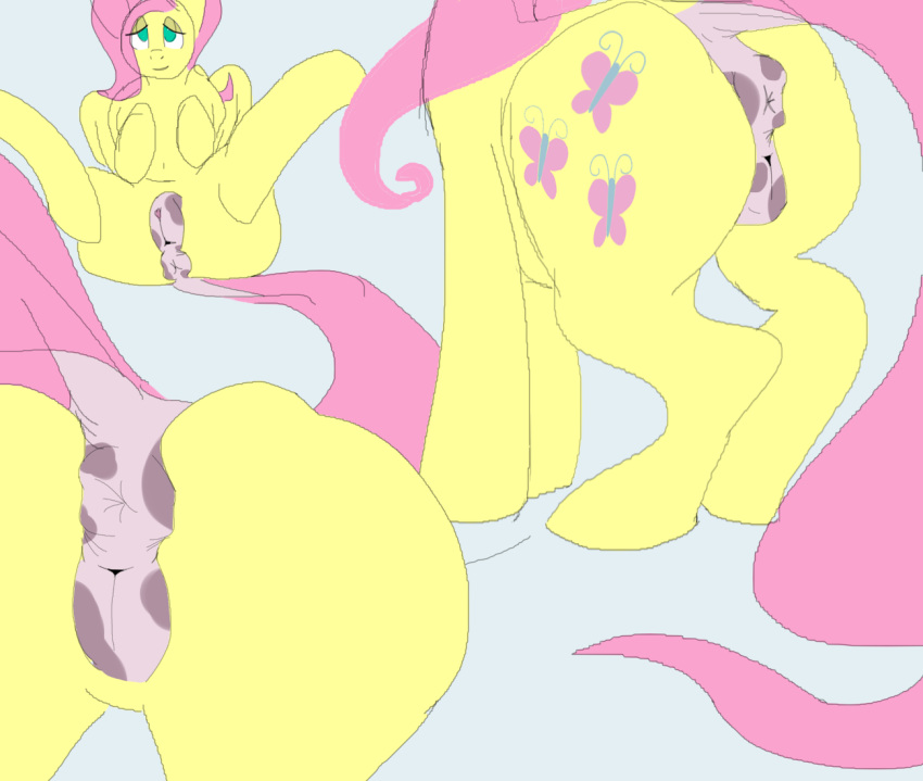 animal_genitalia animal_pussy anus ass big_butt blue_eyes cutie_mark equine equine_pussy feathered_wings feathers feral fluttershy_(mlp) friendship_is_magic fur hair mammal marshmallowvinyl mottled_genitals my_little_pony pink_hair pink_pussy puffy_anus pussy solo wings yellow_fur