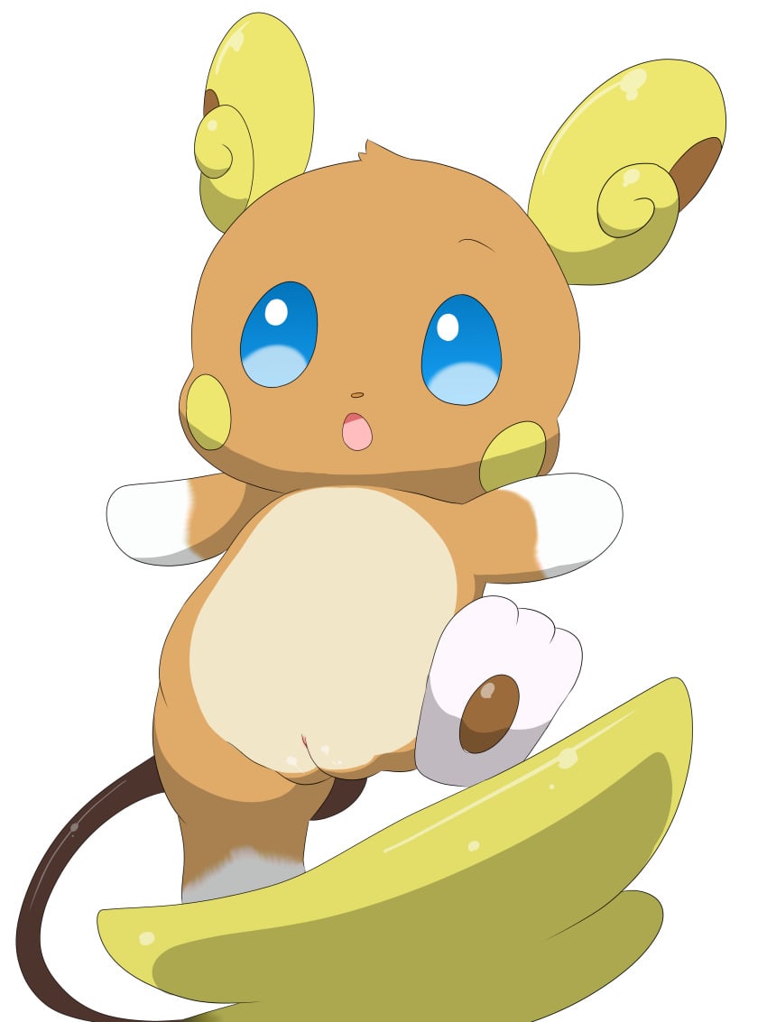 1girls alolan_form alolan_raichu blue_eyes feet female furry looking_at_viewer nintendo open_mouth paws pokemon pokemon_(species) pokemon_sm pussy raichu raised_leg rodent solo standing tail tatwuyan video_games white_background