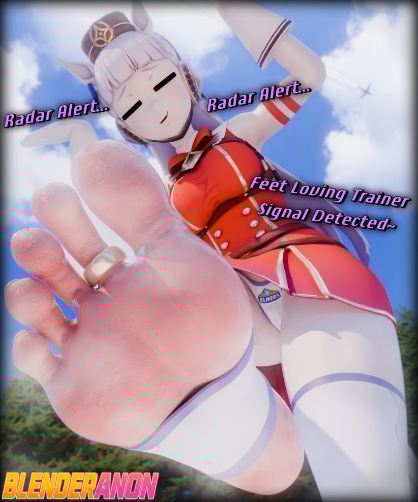 1girls 3d armpits blender blender_(software) blenderanon_ blunt_bangs brown_hat fair_skin feet feet_fetish feet_focus female female_focus female_only foot_fetish foot_focus full_color gold_ship_(umamusume) hair_ornament highres looking_at_viewer looking_down looking_down_at_viewer open_mouth outside presenting presenting_feet presenting_foot rings shit_eating_grin shoes_removed skirt sleeveless sleeveless_dress smug smug_face smug_grin soles soles_female soles_focus solo solo_female solo_focus stirrup_legwear stirrup_socks stirrup_thighhighs stirrups sweat sweaty_body tagme talking_to_viewer text thighs toe_ring toe_rings toenails umamusume umamusume_pretty_derby very_long_hair watermark white_hair white_skin