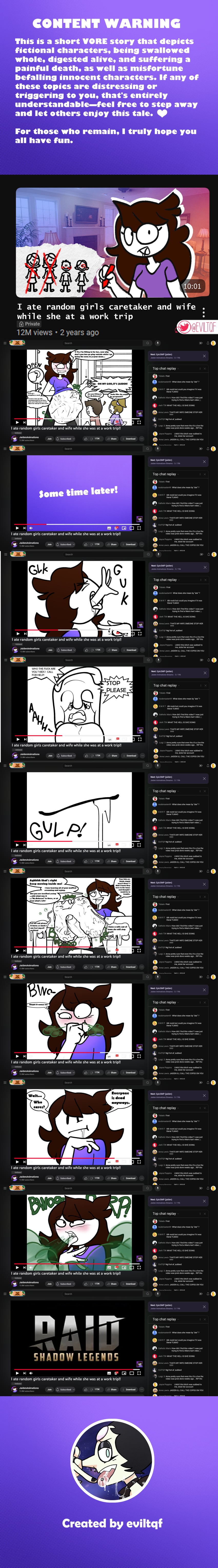 belch belching burp burping comic comment_section dick dickgirl digested digestion digestion_noises eviltqf fatal_vore female female_pred futanari intersex jaiden jaiden_animations jaidenanimations mawshot milf nervous oral oral_vore penis sweat sweatdrop unwilling_prey vore vore_belly vore_comic youtube youtuber youtuber_girl