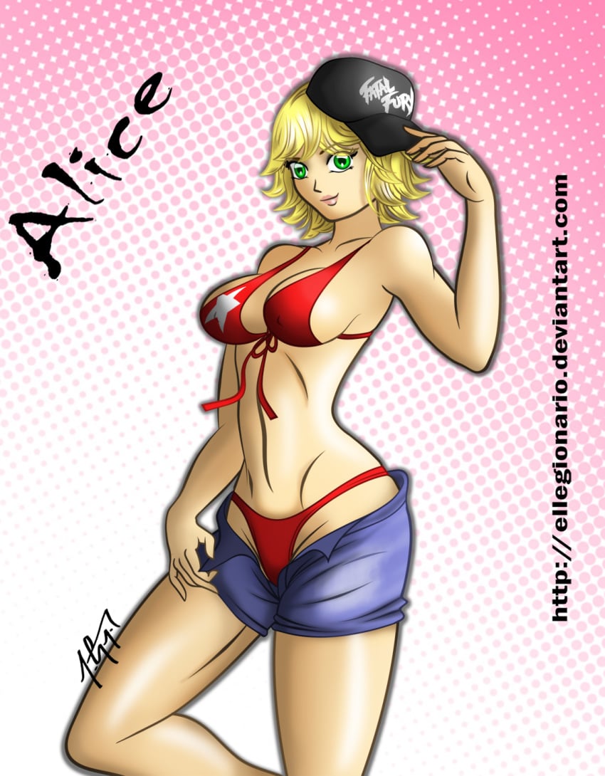 alice_garnet alice_garnet_nakata bikini ellegionario female king_of_fighters short_shorts solo