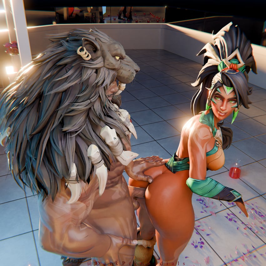 3d 3d_(artwork) 3d_model 3d_render bent_over big_ass big_penis black_panther_(marvel) black_panther_(marvel_rivals) black_panther_(series) blender blender_(artwork) blender_(software) brown-skinned_female brown_skin crossover crossover_sex dark-skinned_male dark_skin darkprimordials hand_on_ass interracial league_of_legends looking_back male marvel marvel_comics marvel_rivals netease_games nidalee penis riot_games sex sex_from_behind