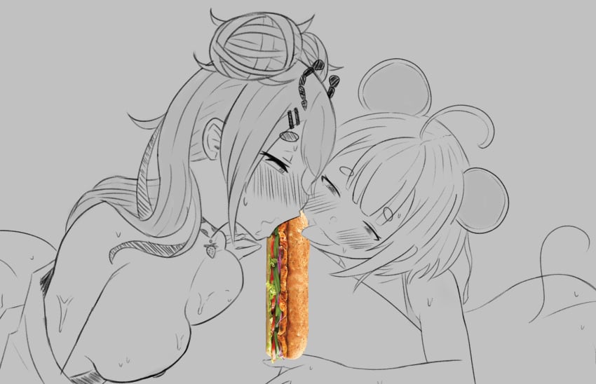 2girls beastiez beribug big_breasts bug_girl female indie_virtual_youtuber small_breasts virtual_youtuber