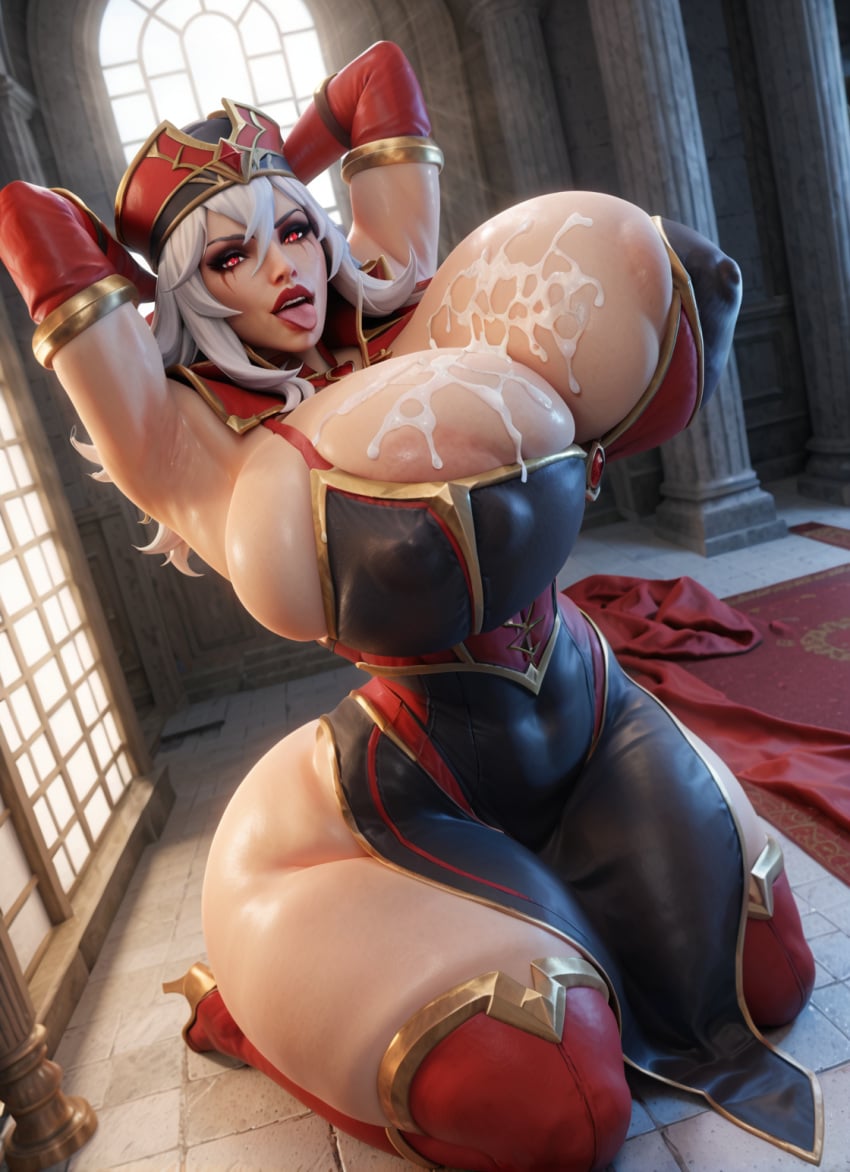 1female 1girls 3d 3d_(artwork) ai_generated biceps big_ass big_breasts big_butt blizzard_entertainment cum cum_on_body cum_on_breasts curvaceous curvy curvy_figure curvylover3d female female female_focus female_only huge_ass huge_breasts huge_butt human human_only humanoid light-skinned_female light_skin red_eyes sally_whitemane thick thick_ass thick_legs thick_thighs thigh_highs thighhighs thighs voluptuous voluptuous_female white_hair world_of_warcraft