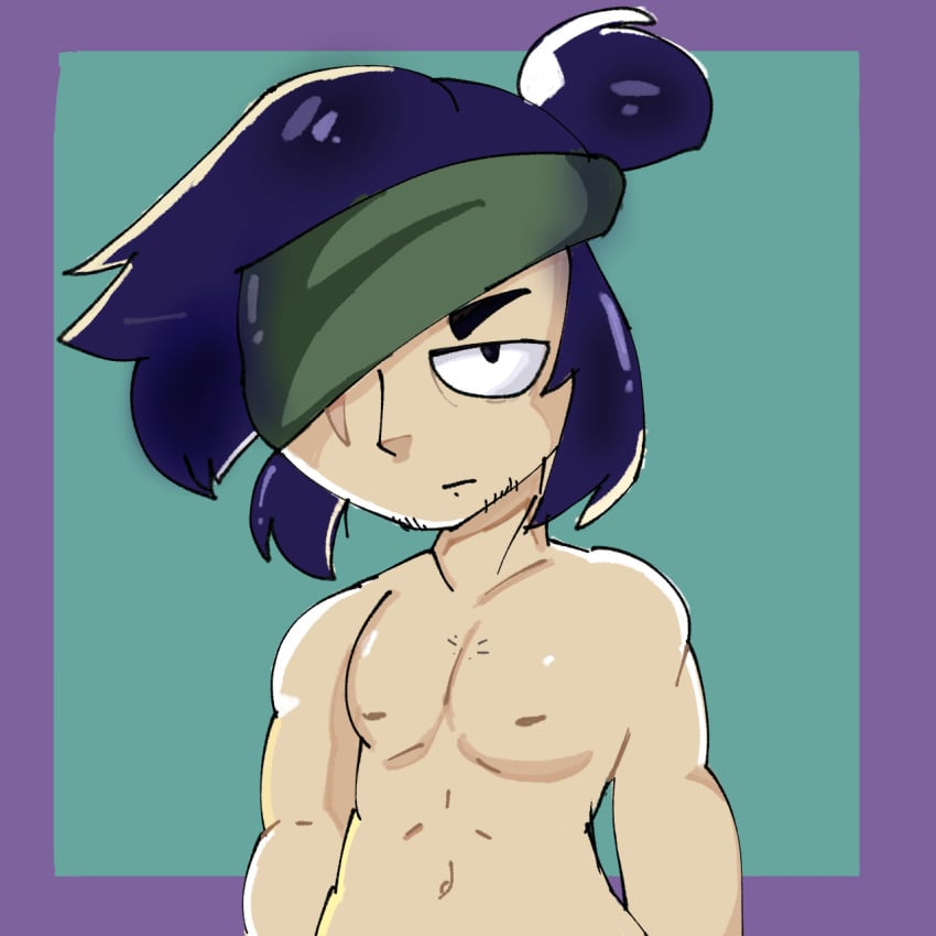 black_hair first_drawing kenji_(brawl_stars) muscular no_visible_genitalia roxxxie toony xd