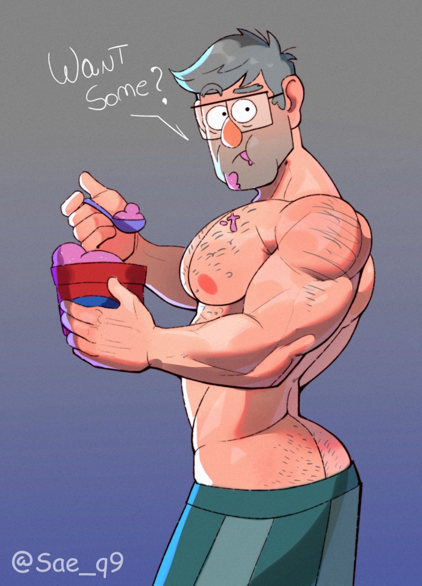 abs ass bara biceps daddy dilf disney gravity_falls grunkle_stan male male_nipples male_only manly mature_male muscular_male nipples pecs sae_q9 solo solo_male stanley_pines underwear