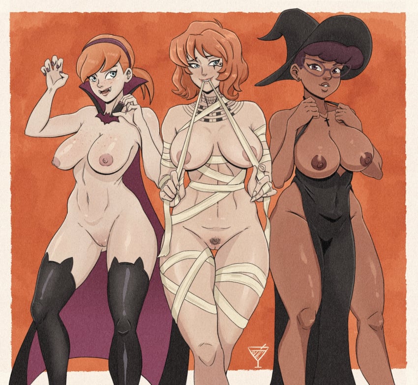 april_o&#039;neil april_o&#039;neil_(rise_of_the_tmnt) april_o&#039;neil_(tmnt_1987) april_o&#039;neil_(tmnt_2012) breasts_outside cape completely_nude_female glasses halloween mummy_wrappings orange_hair rise_of_the_teenage_mutant_ninja_turtles teenage_mutant_ninja_turtles teenage_mutant_ninja_turtles_(2012) tmnt_2012 vampire_fangs witch_hat