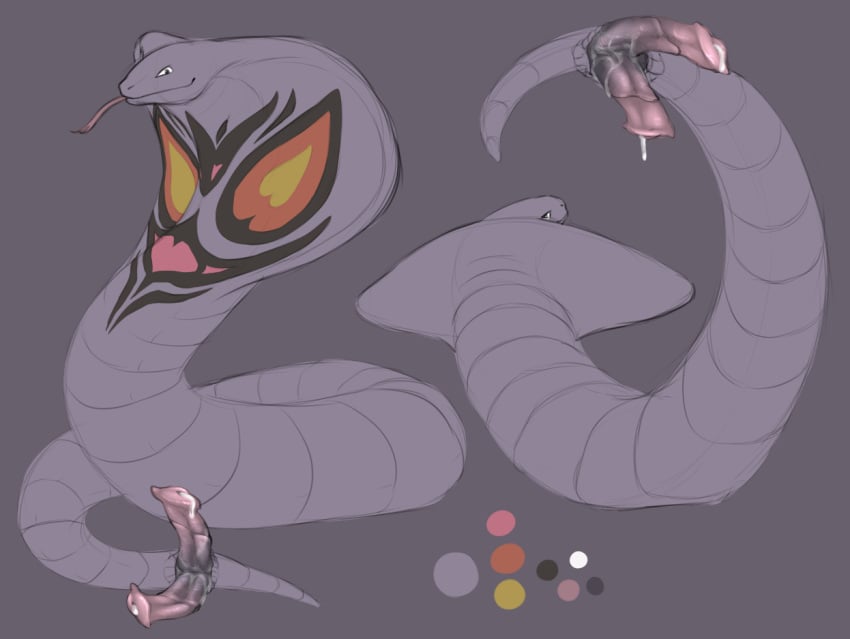 anatomically_correct animal_genitalia animal_penis arbok cloaca cum cum_on_penis diphallia diphallism erection feral forked_tongue hemipenes male multi_penis nintendo penis pokemon presenting presenting_penis reptile scalie simple_background sketch slitfluid smile snake solo tongue tongue_out traditional_media_(artwork) video_games yaroul