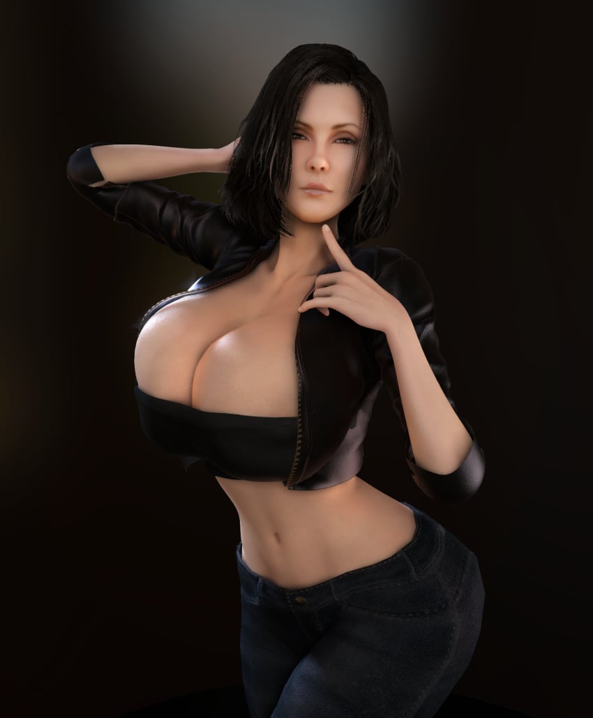 1girls 3d 3d_(artwork) alternate_breast_size asymmetrical_hair big_hips black_hair black_jeans black_pants breasts_bigger_than_head breasts_bigger_than_torso cleavage clothed clothed_female cropped_jacket enormous_breasts female female_only female_solo gigantic_breasts hips hourglass_figure huge_breasts huge_hips jacket jacket_open jeans kate_beckinsale large_hips looking_at_viewer massive_breasts midriff open_clothes open_jacket pants selene_(underworld) short_jacket slim_waist small_waist solo_female thighs thin_waist tube_top tubetop underworld unzipped unzipped_jacket upper_body vaako vampire vampire_girl wide_hips