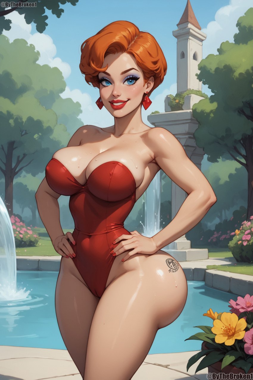 1girls ai_generated big_breasts blue_eyes blue_eyes_female bythebrokenone cameltoe cleavage curvy erect_nipples female ginger ginger_hair huge_areolae huge_ass nai_diffusion orange_hair orange_hair_female puffy_nipples realistic red_hair red_hair_female red_hot_riding_hood red_lips redhead short_hair short_hair_female stable_diffusion tex_avery thick_lips voluptuous wide_hips