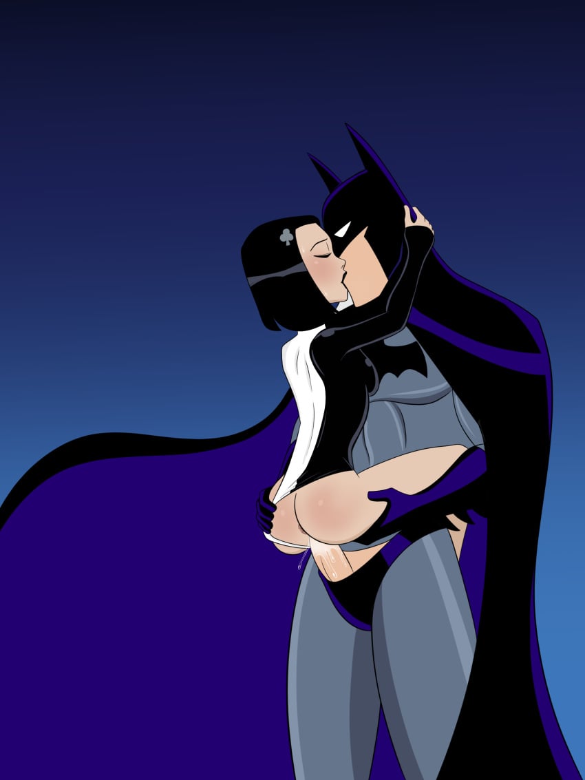 1boy1girl 1girls 2d 2d_(artwork) ace_(dcau) aged_up anus ass batman batman_(bruce_wayne) batman_(series) black_hair blush bruce_wayne creampie creampied cum cum_in_pussy cum_inside cumming cumming_inside dc dc_comics dcau eyes_closed female hi_res justice_league kiss kissing leotard_aside leotard_pull male male/female millim nsfw older_male older_male_younger_female older_penetrating_younger penis pussy_juice short_hair straight vaginal_penetration vaginal_sex younger_female