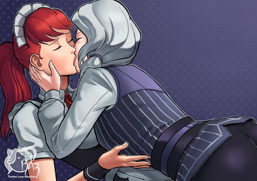 2024 2d 2girls adult_and_teenager adult_female age_difference artist_logo artist_name ass closed_eyes clothed_female clothing crossover eastern_and_western_character female female_only fully_clothed human human_female human_only kasumi_yoshizawa kissing light-skinned_female light_skin maid maid_headdress maid_uniform married_woman mature mature_female megami_tensei milf mom multiple_girls no_sex older_female older_woman_and_teenage_girl older_woman_and_younger_girl passionate persona persona_5 persona_5_royal ponytail razillon realistic_proportions red_hair rwby side_ponytail straight_hair sumire_yoshizawa teenage_girl teenager web_address white_hair willow_schnee younger_female yuri