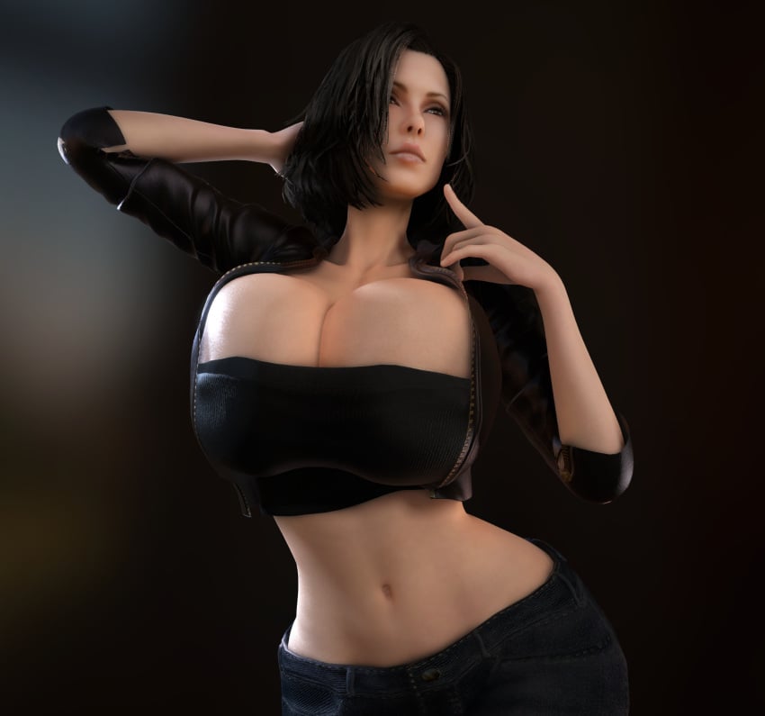 1girls 3d 3d_(artwork) alternate_breast_size asymmetrical_hair big_hips black_hair black_jeans black_pants breasts_bigger_than_head breasts_bigger_than_torso cleavage clothed clothed_female cropped_jacket enormous_breasts female female_only female_solo gigantic_breasts hips hourglass_figure huge_breasts huge_hips jacket jacket_open jeans kate_beckinsale large_hips massive_breasts midriff open_clothes open_jacket pants selene_(underworld) short_jacket slim_waist small_waist solo_female thighs thin_waist top_heavy tube_top tubetop underworld unzipped unzipped_jacket upper_body vaako vampire vampire_girl wide_hips