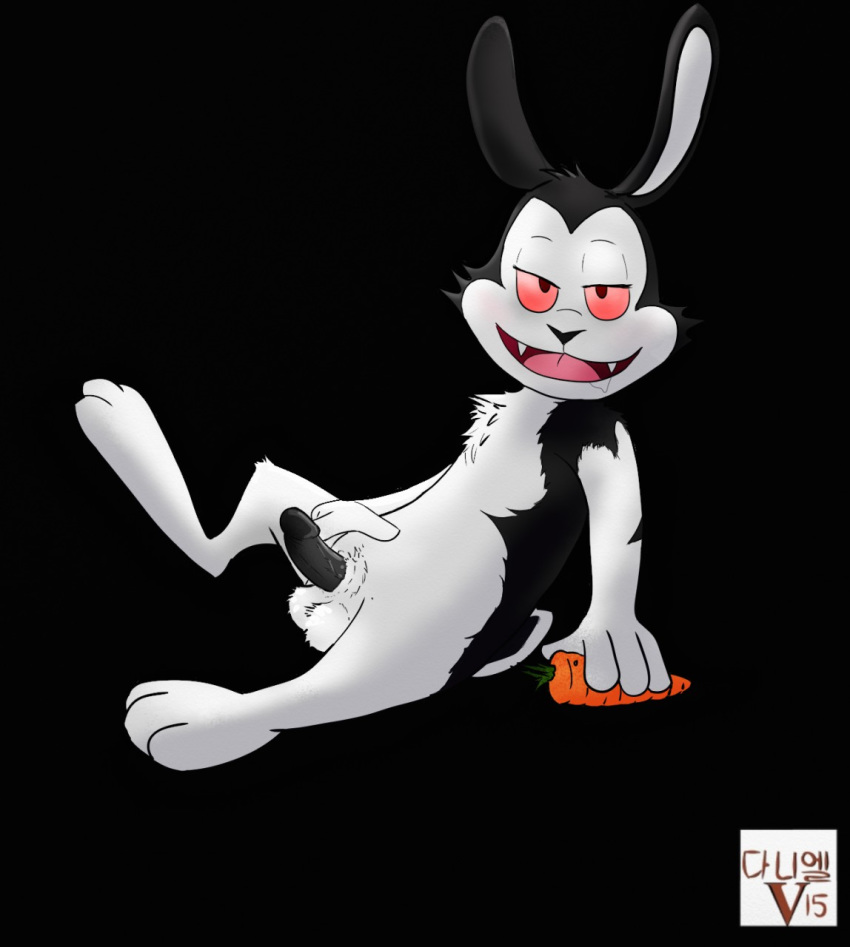 1boy bunnicula bunnicula_(series) carrot erection food lagomorph male male_only mammal rabbit siriusandpyri solo vegetable