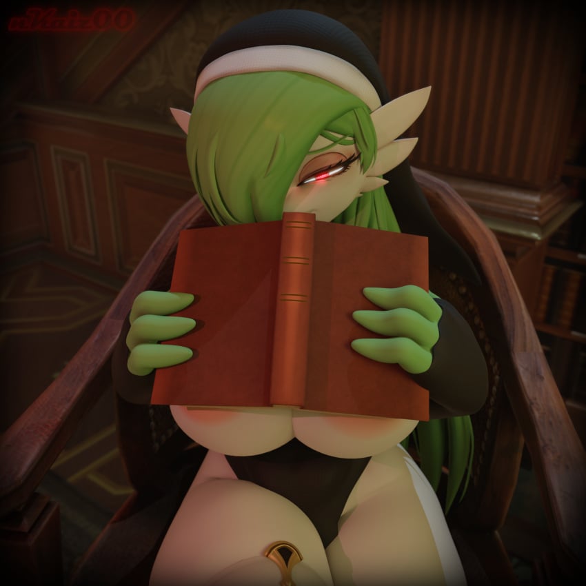 3d bashful blender book_covering_breasts breasts cervina7_(artist) female female_focus flirting gardevoir large_breasts looking_at_viewer nintendo nkaiz00 nun nun_gardevoir_(cervina7) nun_outfit ouch_meme pokemon pokemon_(species) pov xgonngivit