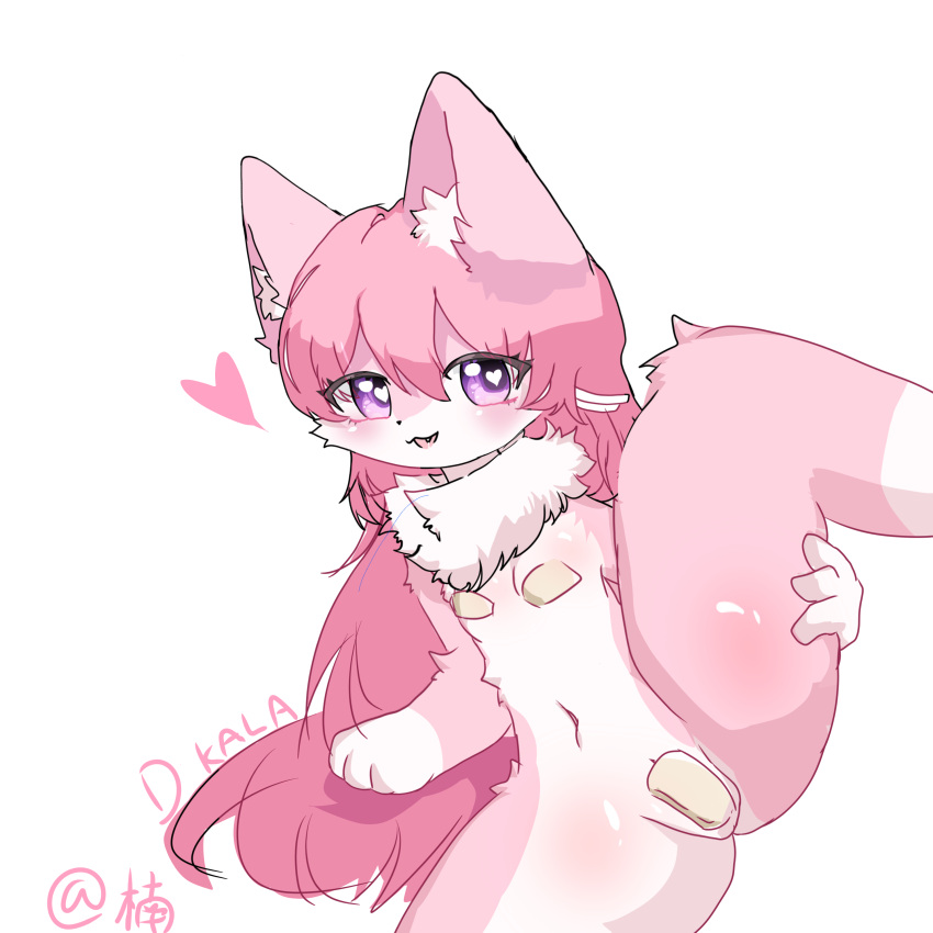 absurd_res blush canid canine female fox fur hi_res mammal monochrome solo
