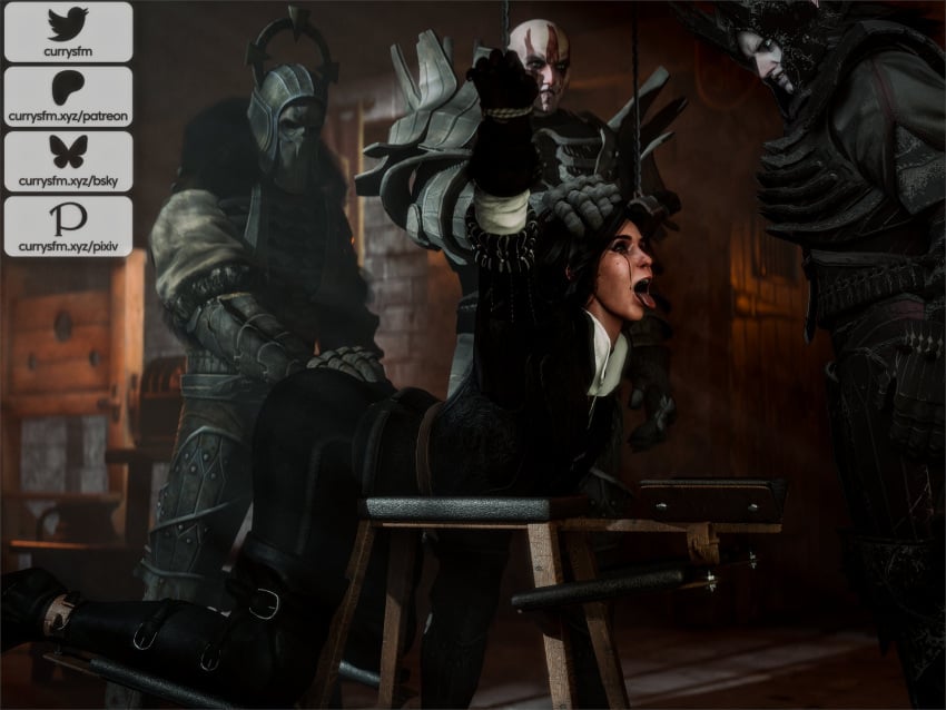 3d ass ass_grab black_hair captured captured_heroine caranthir cd_projekt_red clothing currysfm eredin_breacc_glas female imlerith imminent_rape light-skinned_female light-skinned_male male mascara mascara_tears necklace purple_eyes the_witcher_(series) the_witcher_3:_wild_hunt wild_hunt yennefer