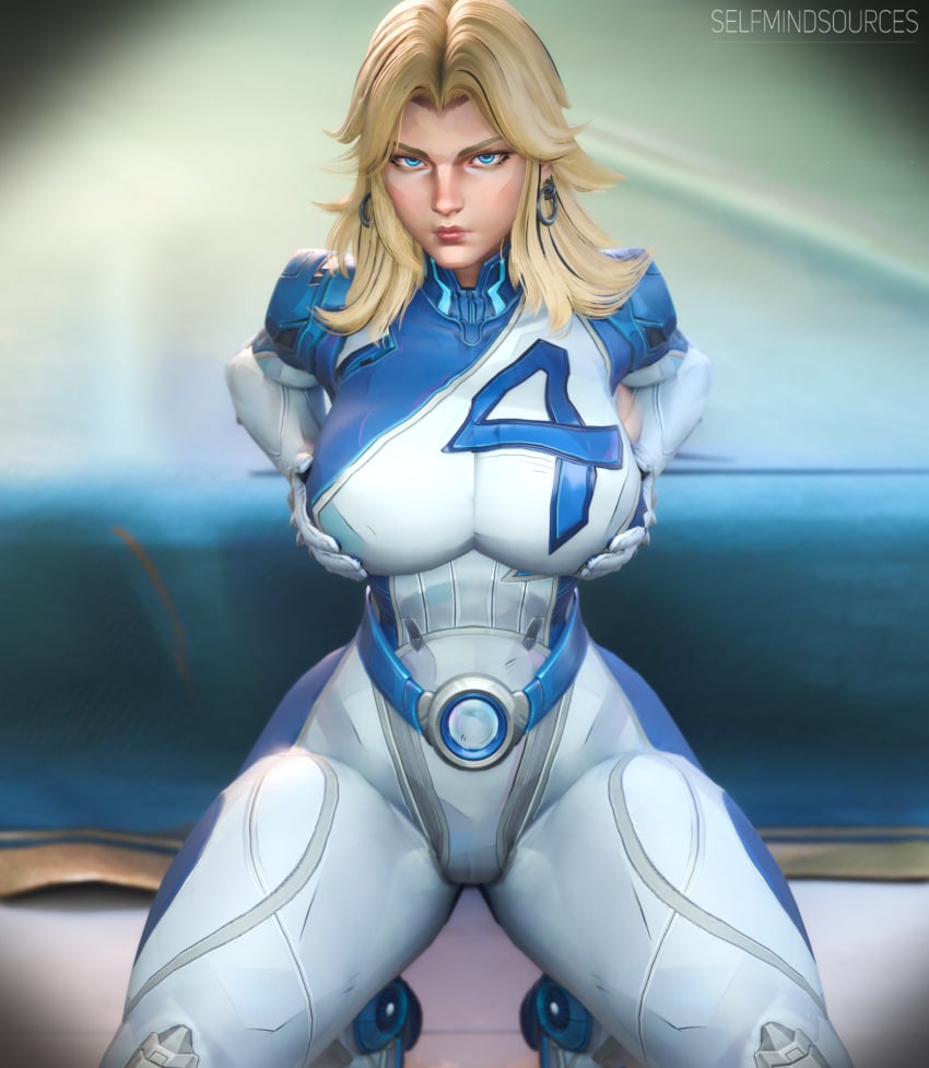 1girls 3d alternate_version_available angry angry_expression angry_face ass_visible_from_the_front athletic_female belt big_breasts blonde_female blonde_hair blue_eyes bodysuit breasts cameltoe clothed clothing curvaceous curvaceous_figure curvy curvy_body curvy_female curvy_figure curvy_hips earrings fantastic_four female_only fully_clothed gloves glowing glowing_eyes grabbing_breasts grabbing_own_breast hips holding holding_breasts holding_own_breast indoors invisible_woman invisible_woman_(marvel_rivals) large_breasts light-skinned_female lips long_hair looking_at_viewer marvel marvel_comics marvel_rivals milf selfmindsources skintight skintight_bodysuit solo solo_female solo_focus squatting squatting_position sue_storm suit superheroine thick thick_legs thick_thighs thighs tight_clothes tight_clothing tight_suit wide_hips