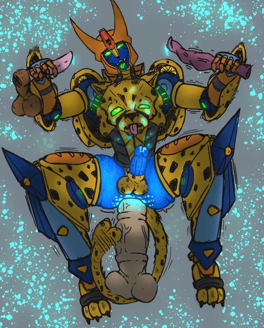 absurd_res anal anal_sex anthro armor ass balls big_penis bodily_fluids cheetah cheetor cute_fangs disembodied_penis fangs felid feline freckled_face freckles genital_fluids genitals green_eyes group group_sex handjob hasbro headgear helmet hi_res horn horned_helmet looking_pleasured lying machine male male/male mammal markings mussquitto18 mussquitto98 offscreen_character offscreen_male on_back penetration penile penis precum robot sex solo solo_focus spots spotted_body tail takara_tomy teeth thick_thighs tongue tongue_out transformers transformers:_beast_wars vein veiny_penis wide_hips