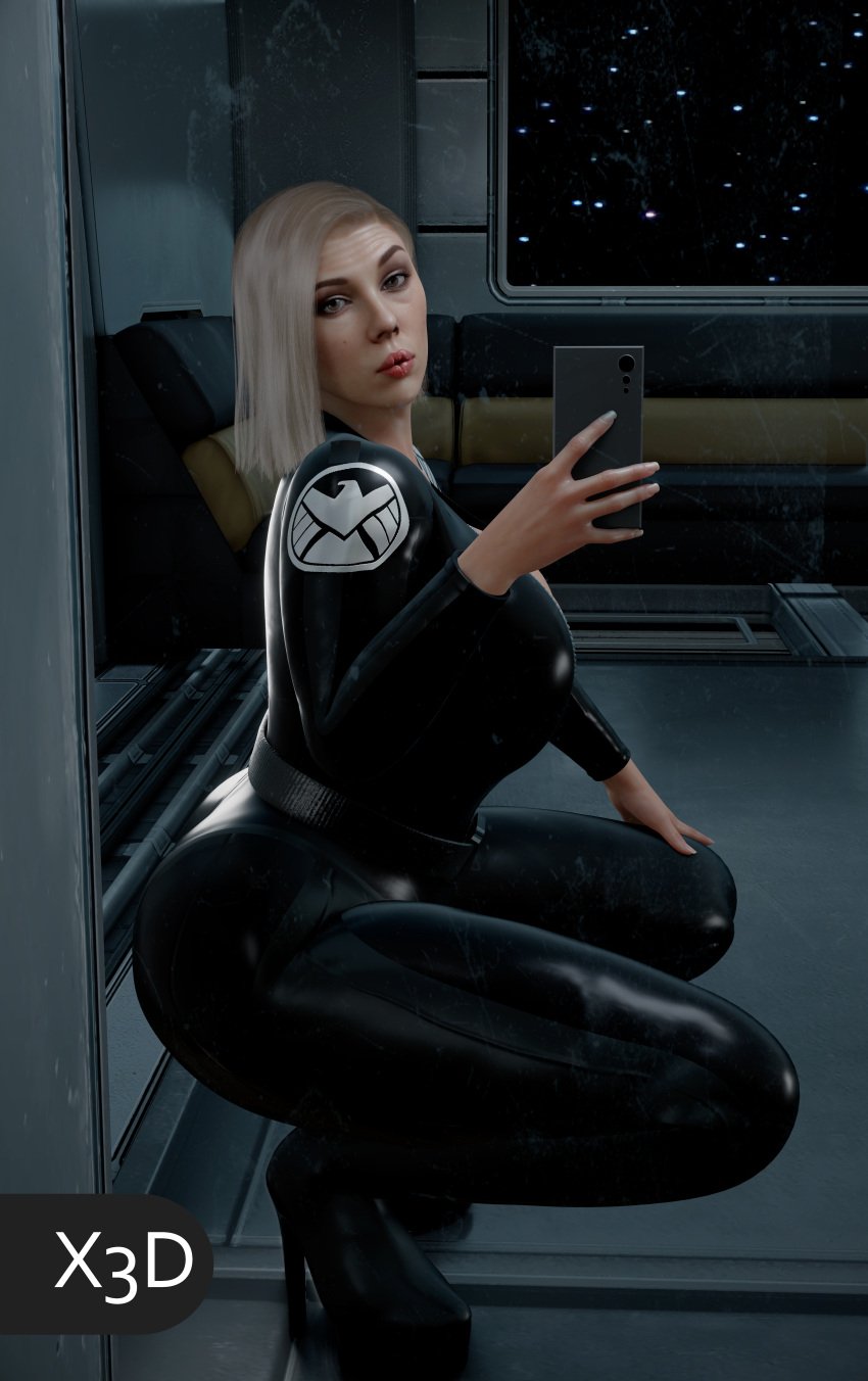 1girls big_ass big_breasts bimbo black_widow_(marvel) camera celebrity female huge_ass huge_breasts large_ass large_breasts marvel phone scarlett_johansson selfie skimpy skimpy_clothes tease teasing x3d