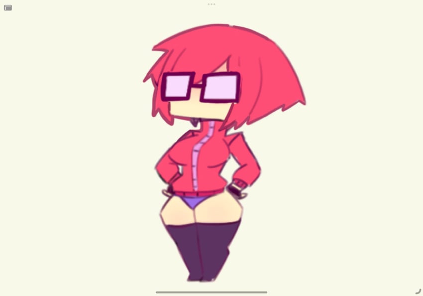 1girls ass breasts cleavage clothed clothing female female_only glasses legwear light-skinned_female light_skin original original_character pix_(pixzapix) pixzapix red_hair short_hair thick_thighs