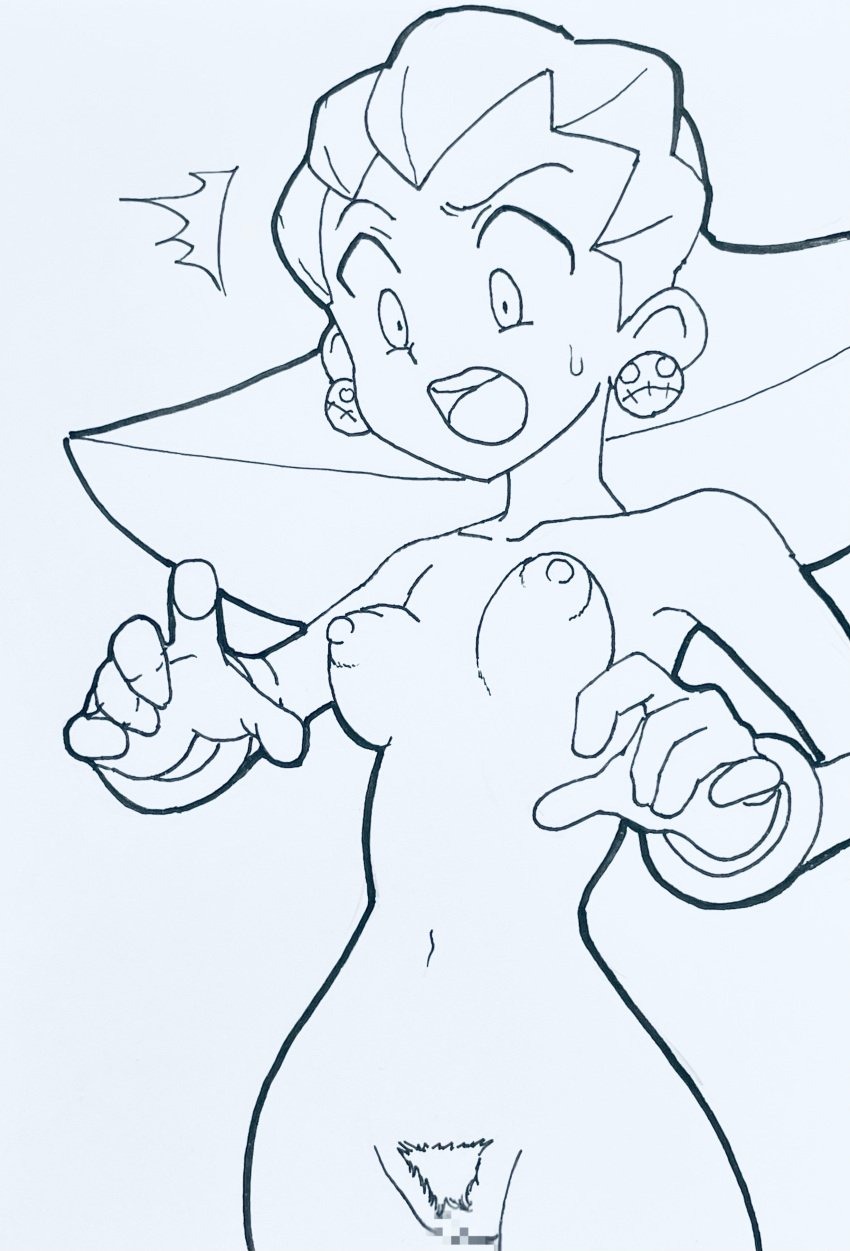 breasts capcom censored_pussy mega_man mega_man_legends nipples shocked_expression small_breasts tron_bonne