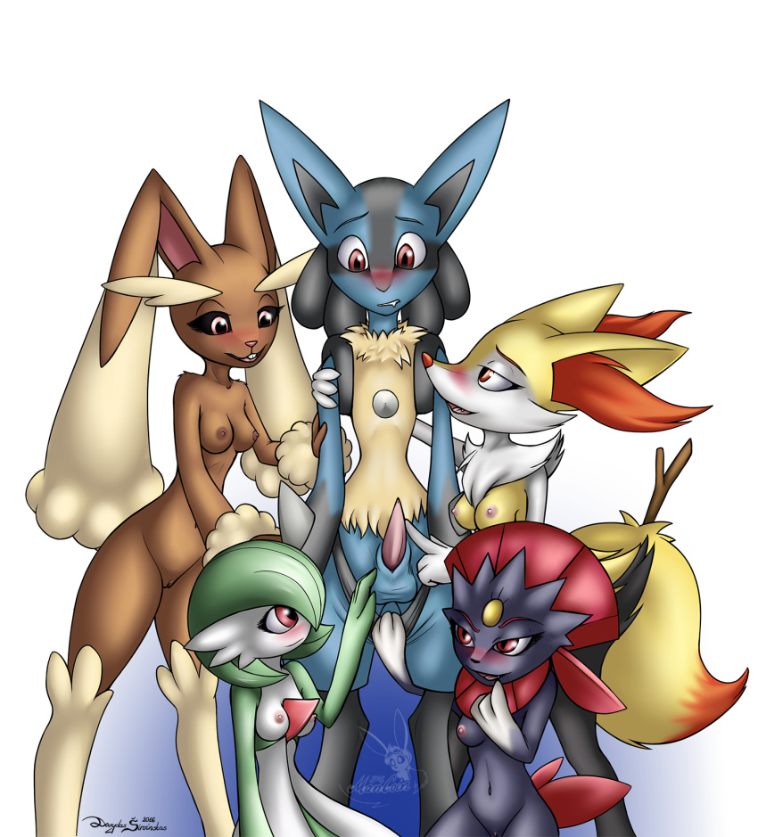 1boy 2016 4girls alpha_channel animal_genitalia animal_penis areolae balls biting_lip black_sclera blue_fur blush braixen breasts brown_fur bunny canine canine_penis claws clothing english_text erection eyelashes fangs female female_gardevoir fox gardevoir generation_3_pokemon generation_4_pokemon generation_6_pokemon group hi_res humanoid interspecies lagomorph lopunny lucario male mammal mancoin multiple_girls navel nintendo nipples nude open_mouth penis penis_awe pokemon pokemon_(species) pokemon_dppt pokemon_rse pokemon_xy pussy rabbit red_eyes sheath shorts signature smile spikes standing stick tail text tongue touching undressing video_games watermark weavile yellow_fur