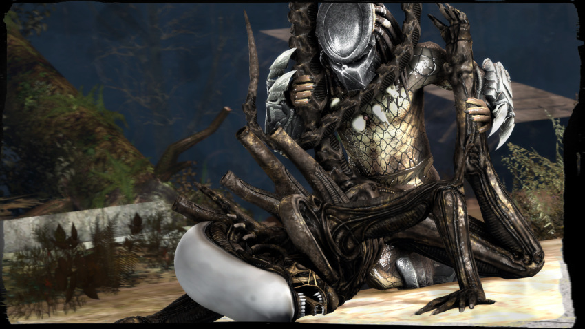 3d alien alien_(franchise) alien_only alien_vs_predator anal anal_sex claws crossover duo gay humanoid interspecies male male_xenomorph mrflaptastic nude open_mouth penetration predator_(franchise) sex source_filmmaker teeth xenomorph yautja