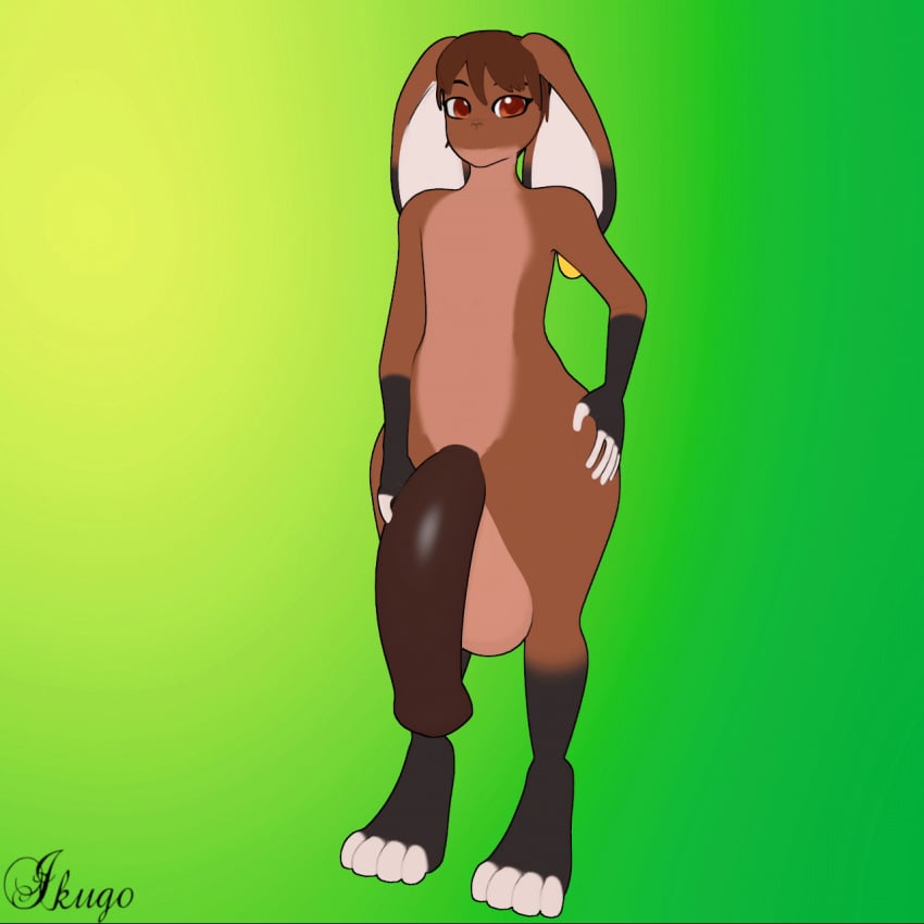 animated anthro balls big_balls big_penis hair hyper hyper_balls hyper_penis ikugo ikugo_(artist) lagomorph looking_at_viewer loop male male_only mammal nude orange_eyes penis rabbit solo soto_(character) uncut