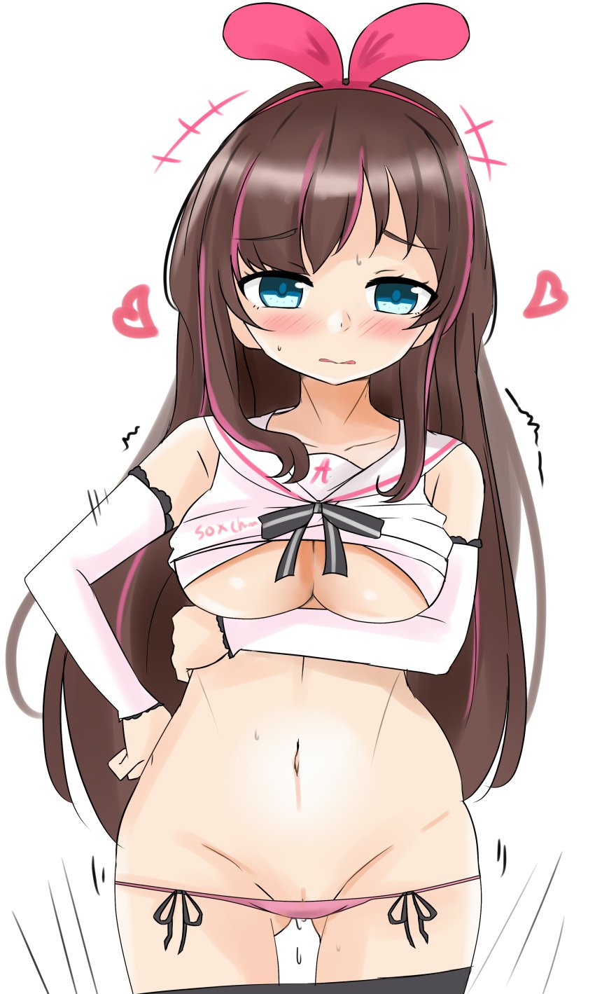 a.i._channel blue_eyes breasts brown_hair detached_sleeves female free_chess hairband high_resolution kizuna_ai kizuna_ai_inc. large_breasts long_hair looking_at_viewer lowleg lowleg_panties panties pantsu pink_hairband pink_panties sailor_collar sleeveless sleeveless_shirt solo standing underboob underwear vagina very_high_resolution virtual_youtuber wom9878